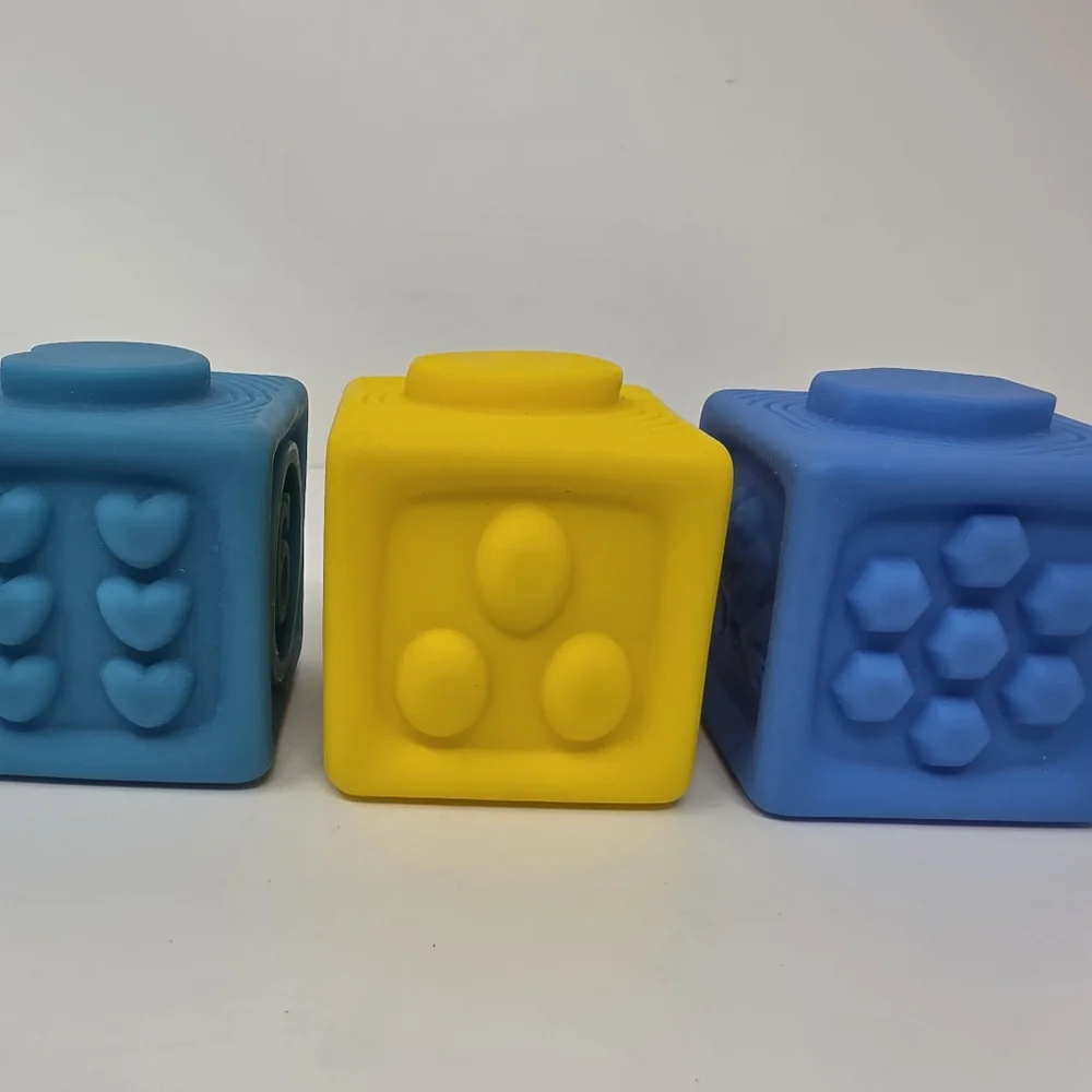 Blocks Rubber Shapes Lot of 3